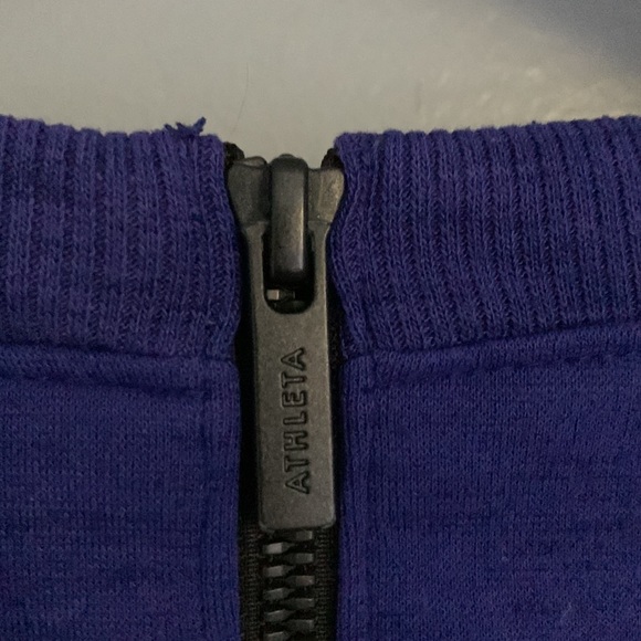 EUC Athleta Electric Blue Purple Space Dye Fit Flare Sweatshirt Skater Dress - Picture 6 of 7